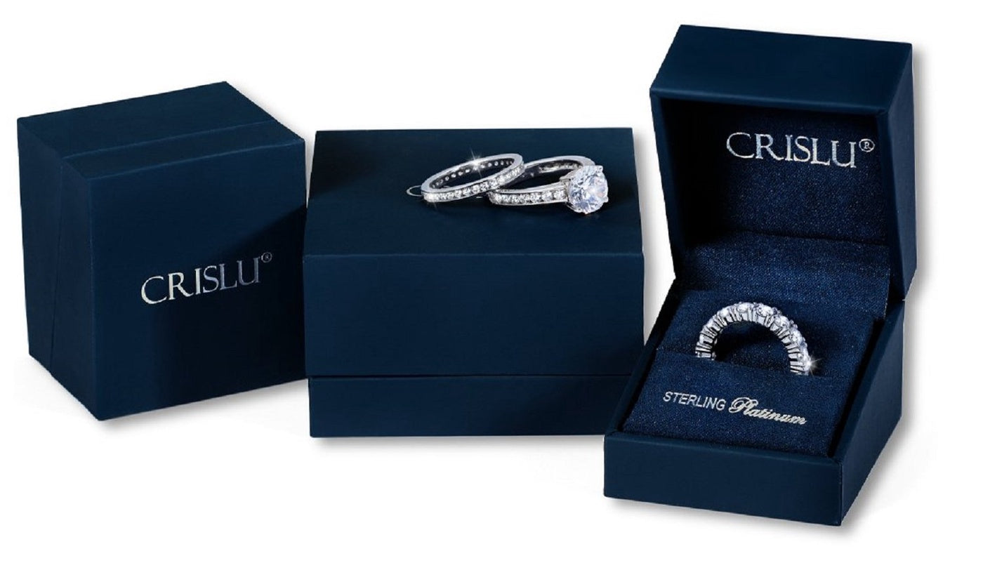  CRISLU Classic Brilliant Solitaire Ring Finished in Pure Platinum - XX - Bonton