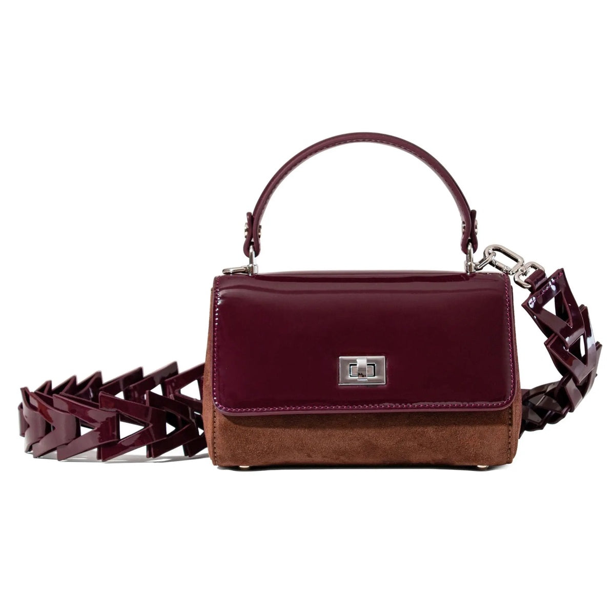  Jurgi Lili Bag - Mulberry Patent & Suede - Brown - Bonton