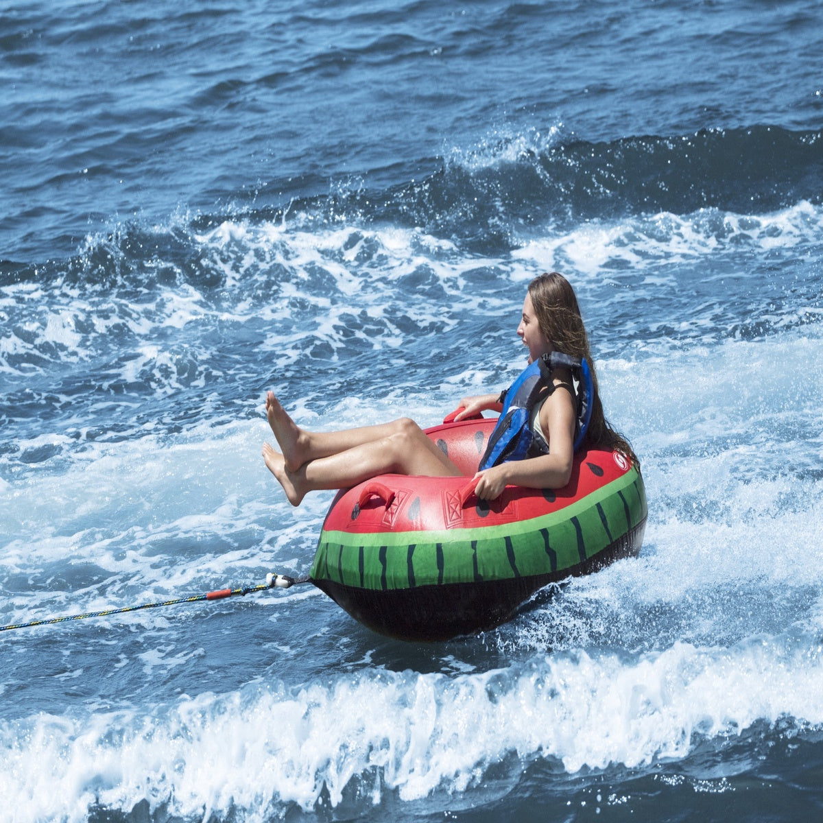  Pool Central Inflatable Single Rider Watermelon Tube - 48