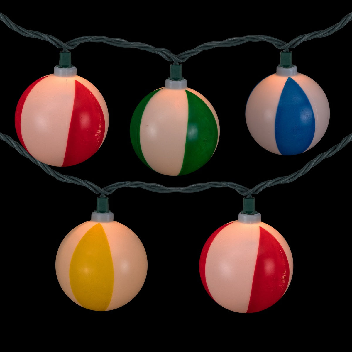  Northlight Beach Ball Patio Light Set - 6' Green Wire - 10ct - Default Title - Bonton