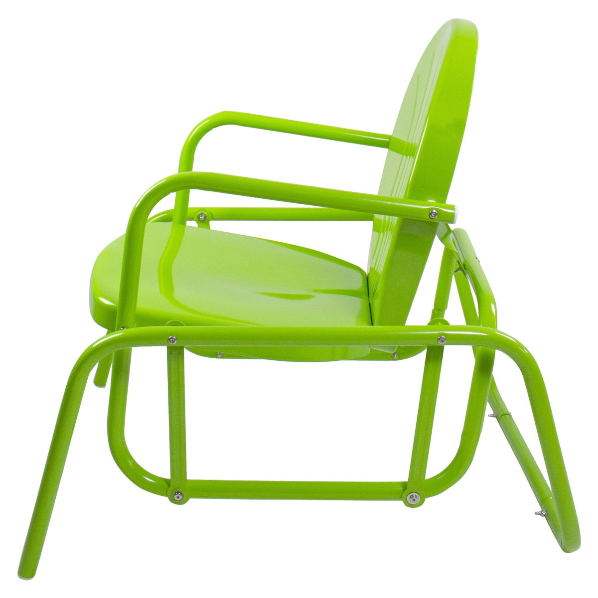  Northlight Outdoor Retro Metal Tulip Glider Patio Chair  Lime Green - Lime Green - Bonton