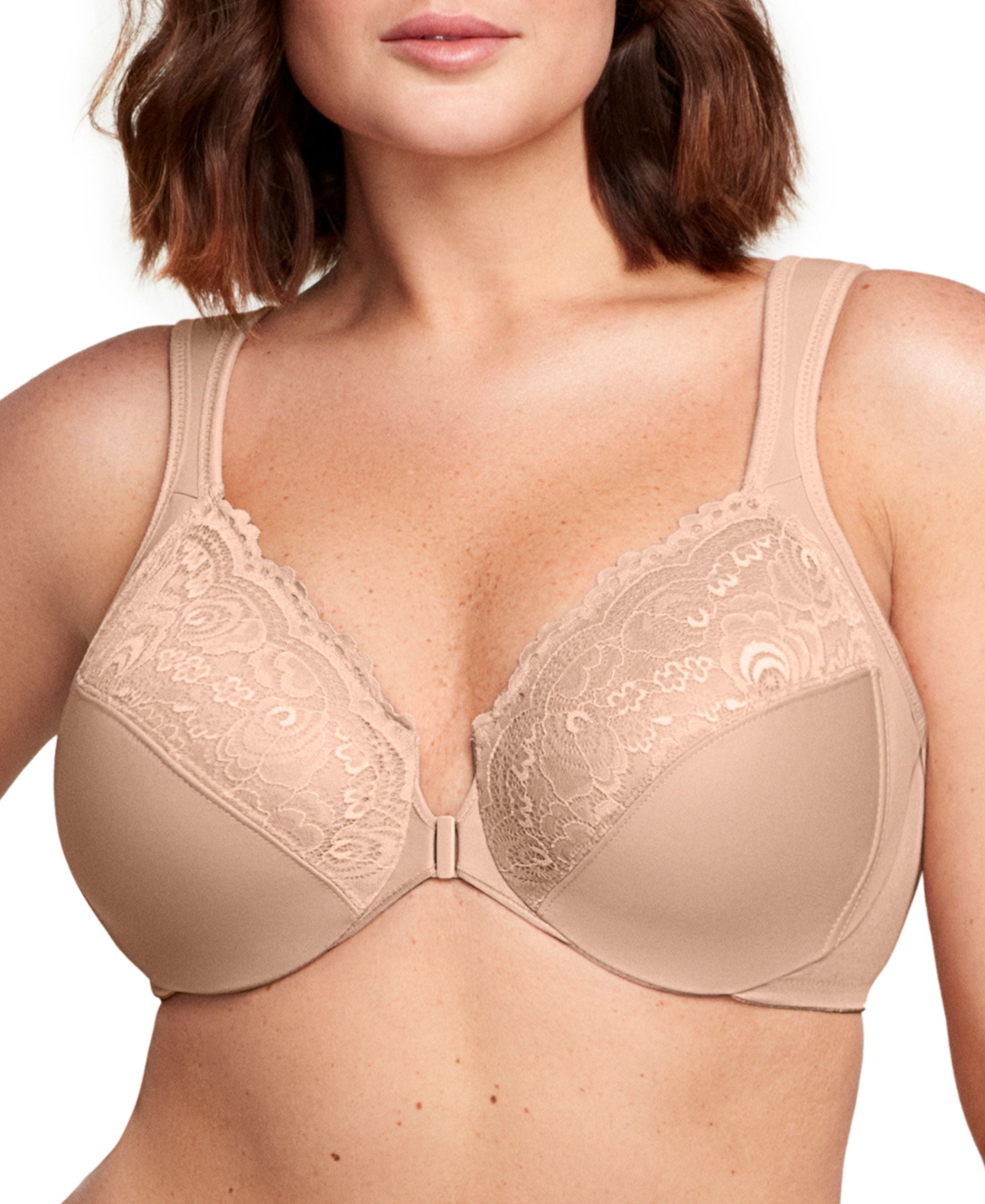  Glamorise WonderWire Front-Closure Bra - Cappuccino - Bonton