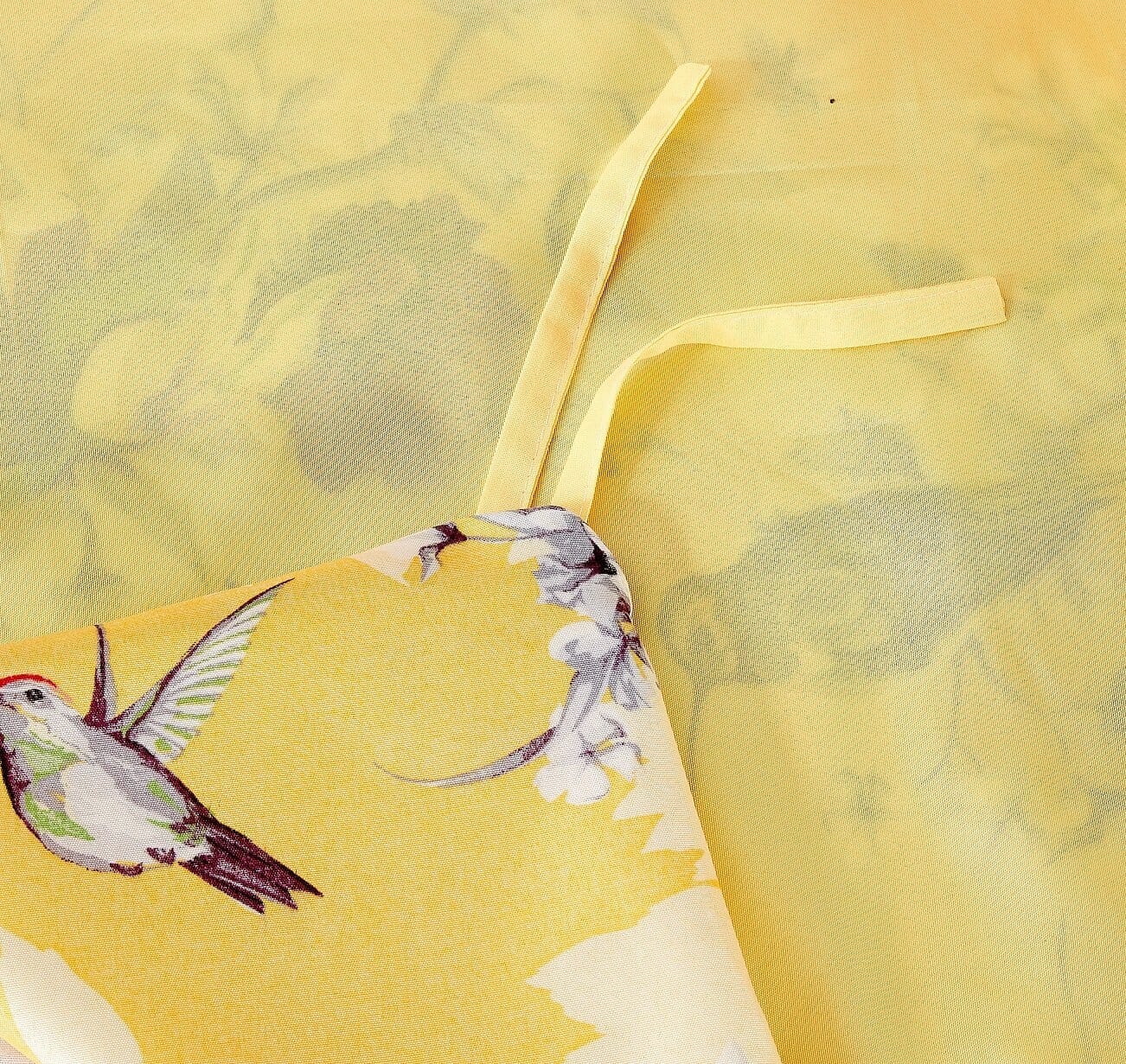  DaDa Bedding Collection DaDa Bedding Sunshine Yellow Hummingbirds Floral Duvet Cover & Fitted Flat Bed Sheets Set w/ Pillow Cases Window Valances (925) by DaDa Bedding Collection - Twin - Bonton