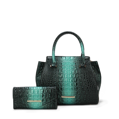 Bently Croc-Embossed Tote and Set