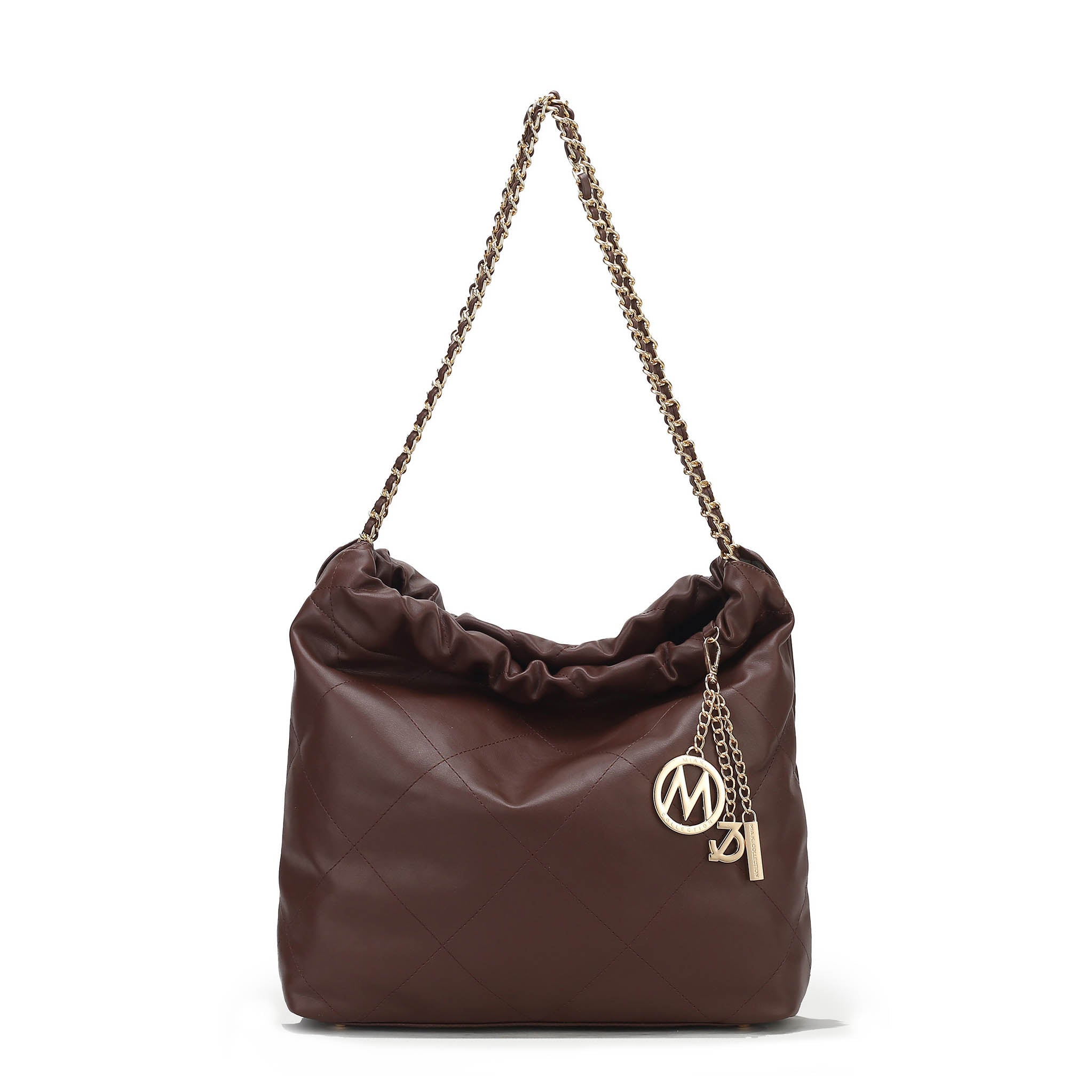  MKF Collection Celestine Quilted Shoulder Bag - Beige - Bonton
