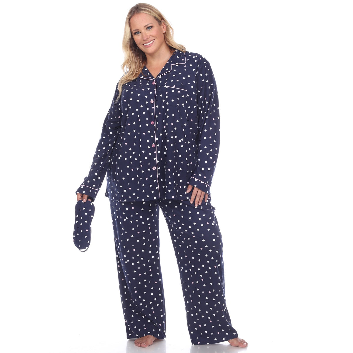  White Mark Plus Size Three-Piece Pajama Set - 1X - Bonton