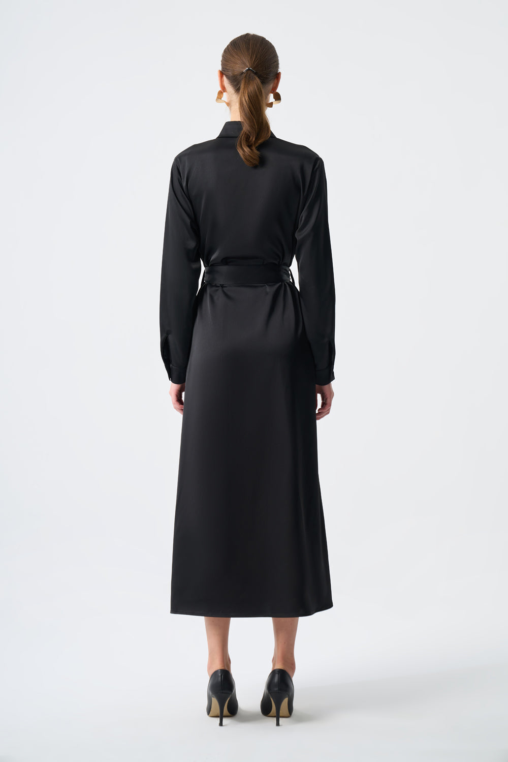  Mizalle Ellips Patterned Shirt Dress  - Dress - Black - Bonton