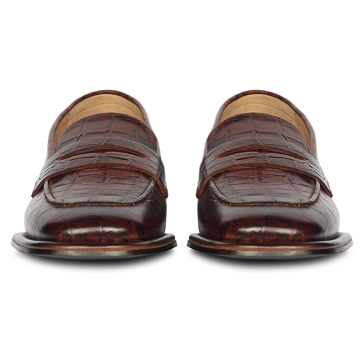  Saint G Carla Croco - Heel Loafers - Chocolate - Bonton