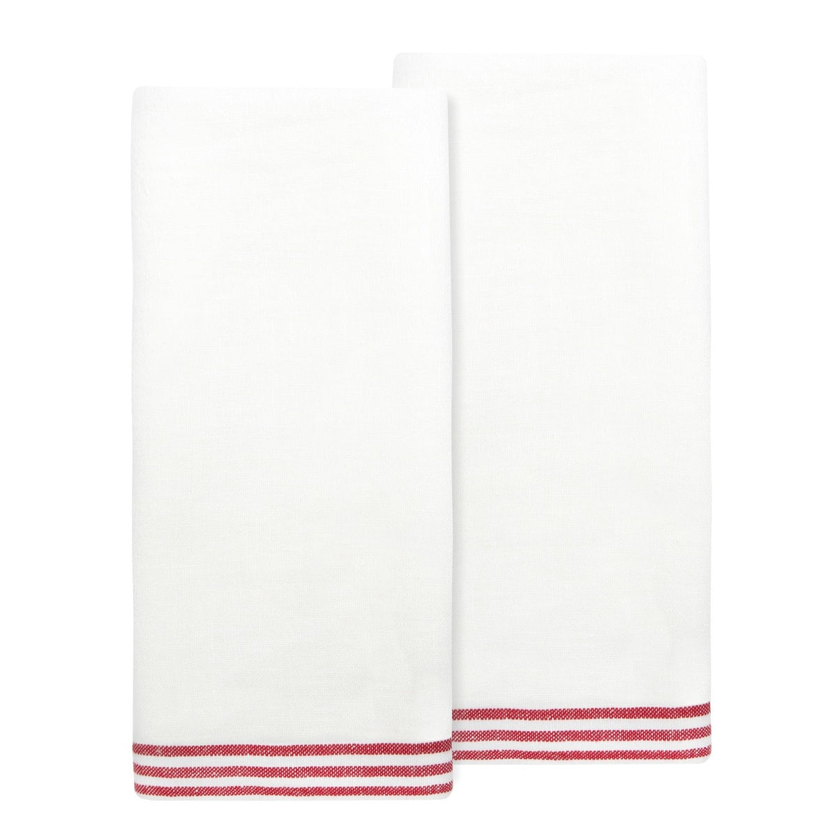  Caravan Alsace White Tea Towels 20x30 - Set of 2 - White & Blue - Bonton