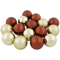 Shiny and Matte Glass Christmas Ball Ornaments - Red/Gold - 4" (100mm) - 72ct