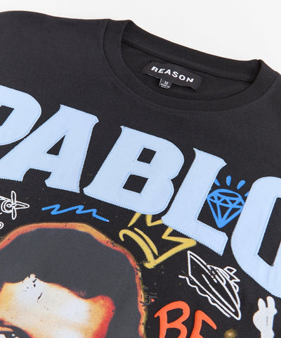 Pablo Graffiti Applique Short Sleeve Tee - Black RTD