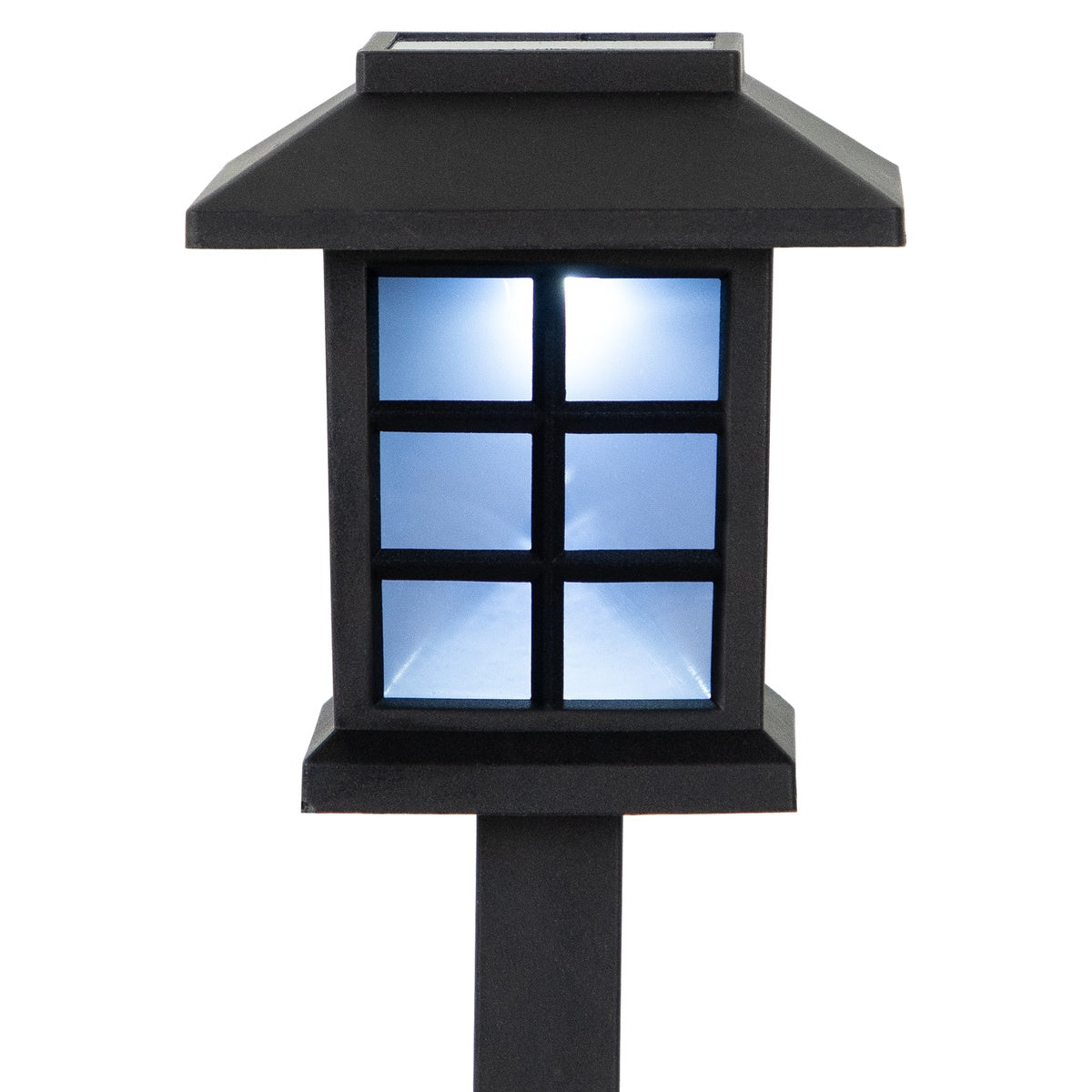  Northlight Set of 8 Black Lantern Style Solar Powered LED Pathway Markers  14.25