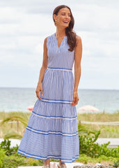 Palm Beach Sleeveless Tiered Maxi Dress