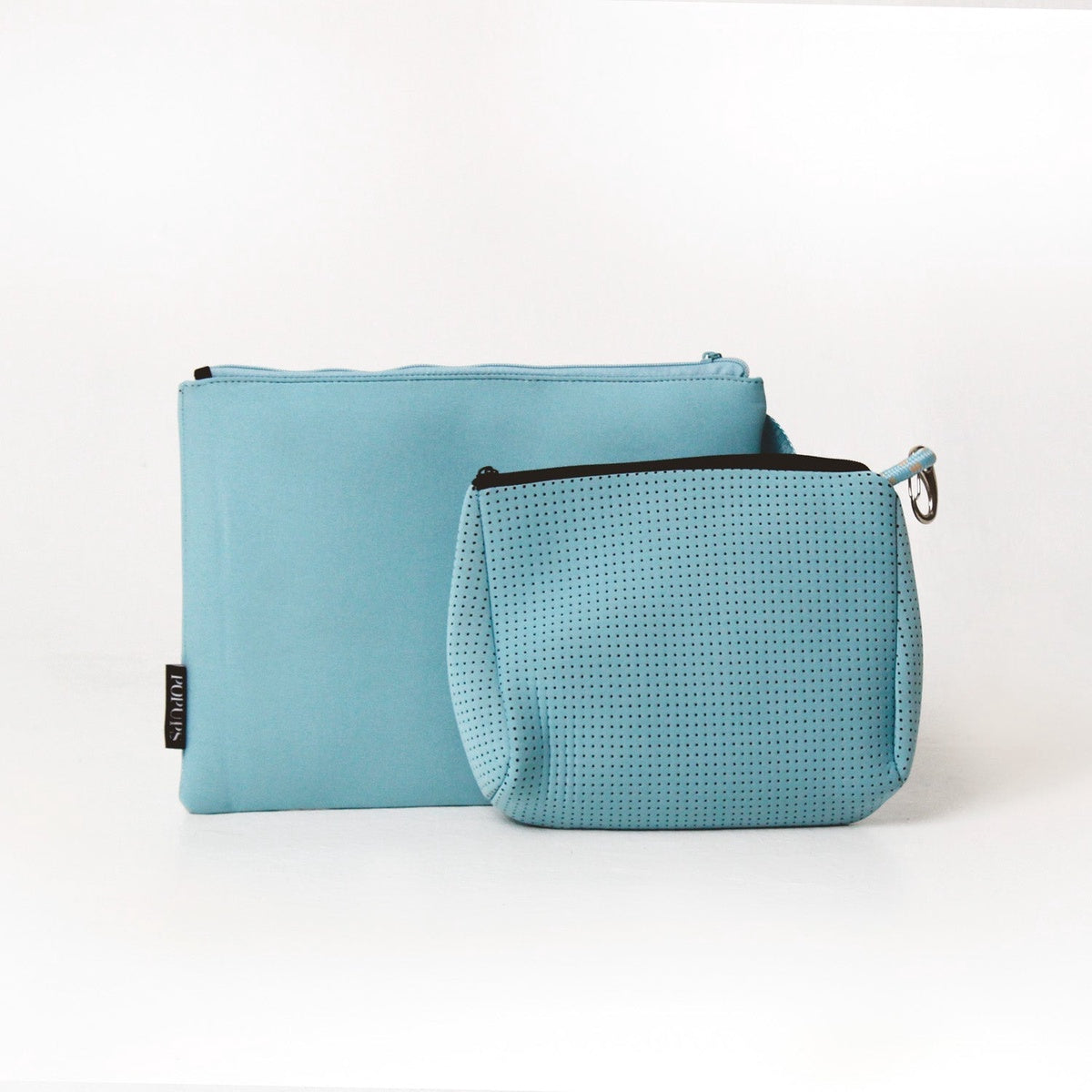  Pop Ups Brand Sky Blue Set: Oversized Wristlet Pouch + Essential Pouch - Default Title - Bonton