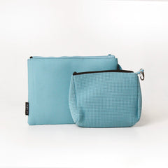 Sky Blue Set: Oversized Wristlet Pouch + Essential Pouch