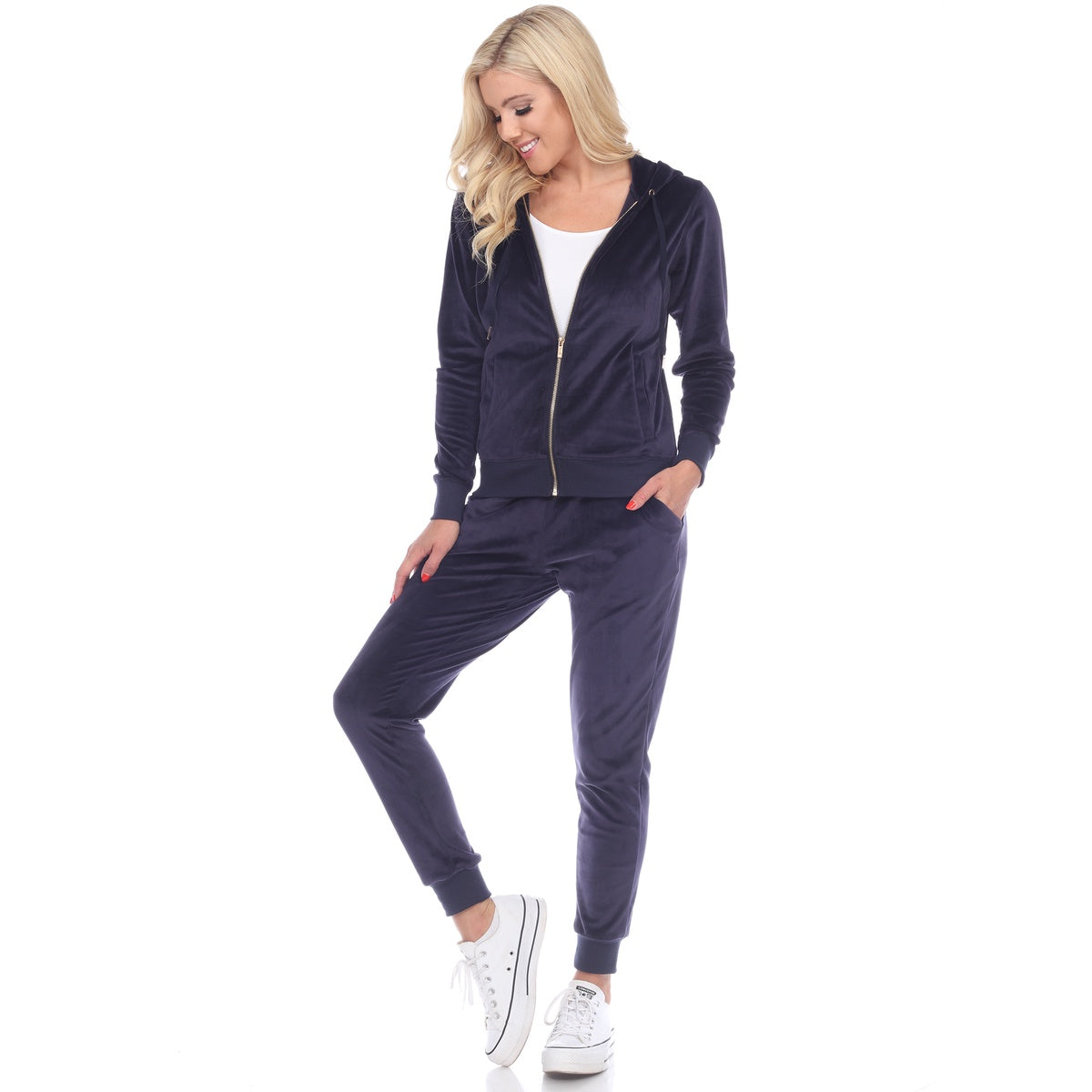  White Mark Women's 2 Piece Velour Tracksuit Set - S - Bonton