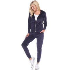 Women's 2 Piece Velour Tracksuit Set