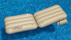 88" Inflatable Beige Adjustable Flip-Top Swimming Pool Lounger Raft