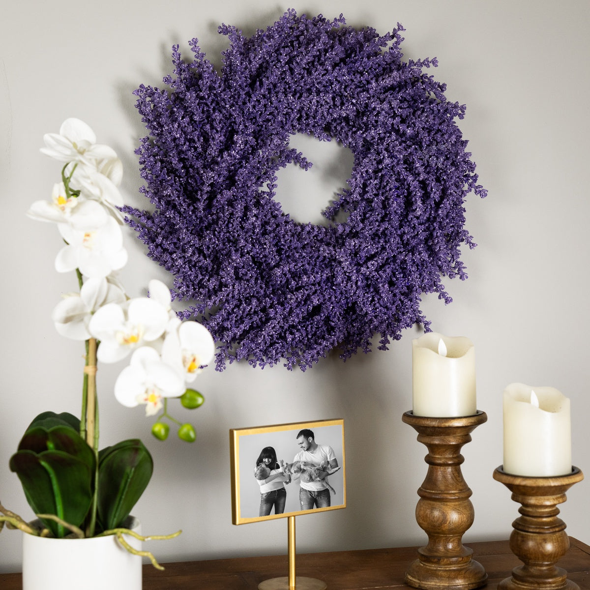  Northlight Lavender Artificial Spring Floral Wreath - 18