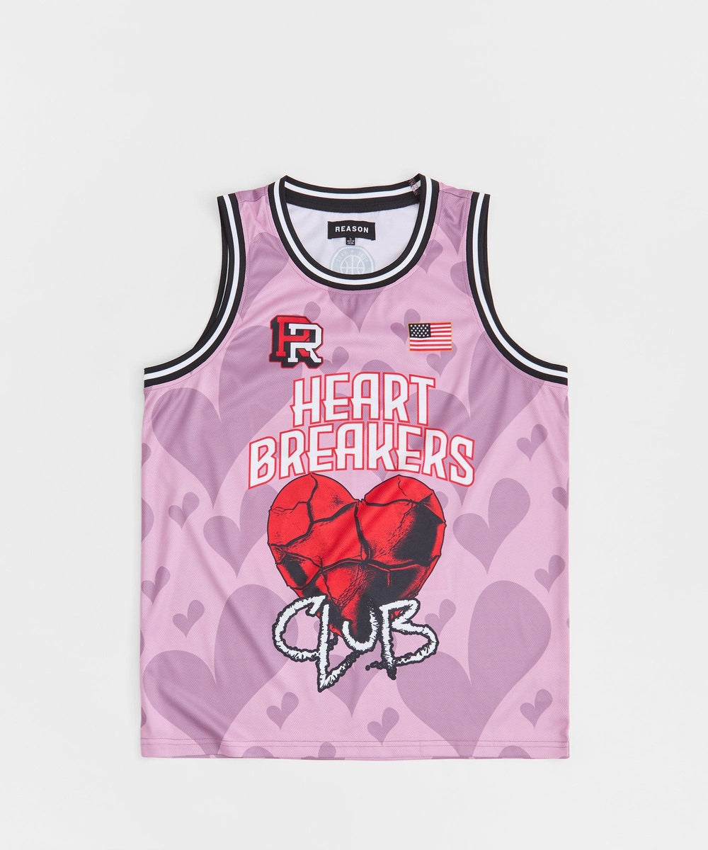  Reason Clothing Heart Breakers Club Basketball Jersey - Mauve - MAUVE - Bonton