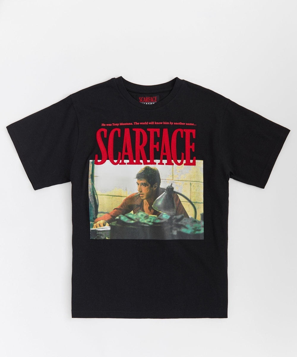  Reason Clothing Scarface Tony Applique Short Sleeve Tee - SAND - Bonton
