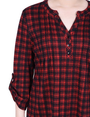 Petite 3/4 Roll Sleeve Top