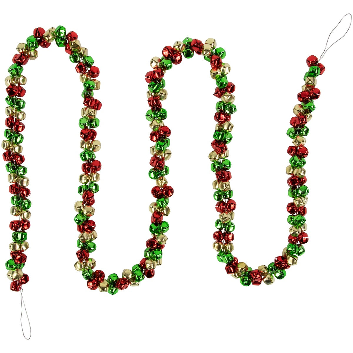  Northlight 5' Green  Gold and Red Jingle Bell Christmas Garland  Unlit - Default Title - Bonton