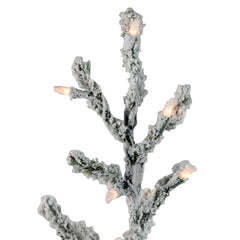 Pre-Lit Medium Flocked Alpine Twig Artificial Christmas Tree - 3' - Warm White Lights