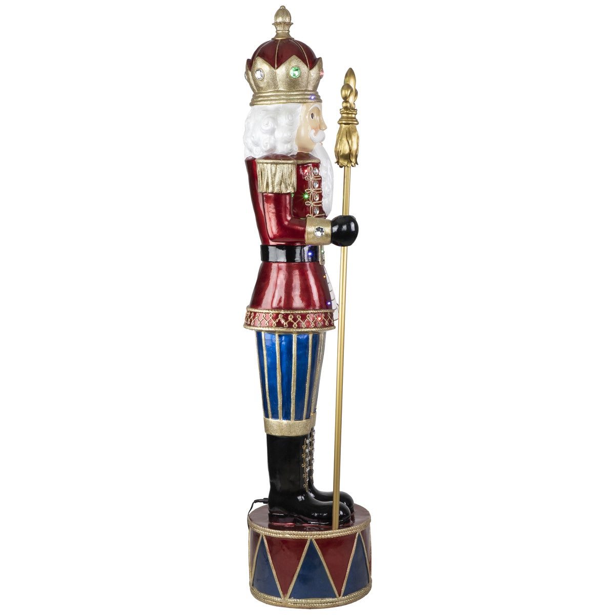 Northlight LED Lighted Jeweled Commercial Grade Fiberglass Christmas Nutcracker - 6' - Red and Blue - Default Title - Bonton