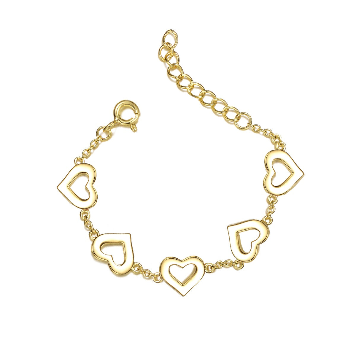  Rachel Glauber 14k Yellow Gold Plated Forever Heart Toddler Bracelet, Adjustable in Length, 1-6yrs - 14k Yellow GP - Bonton