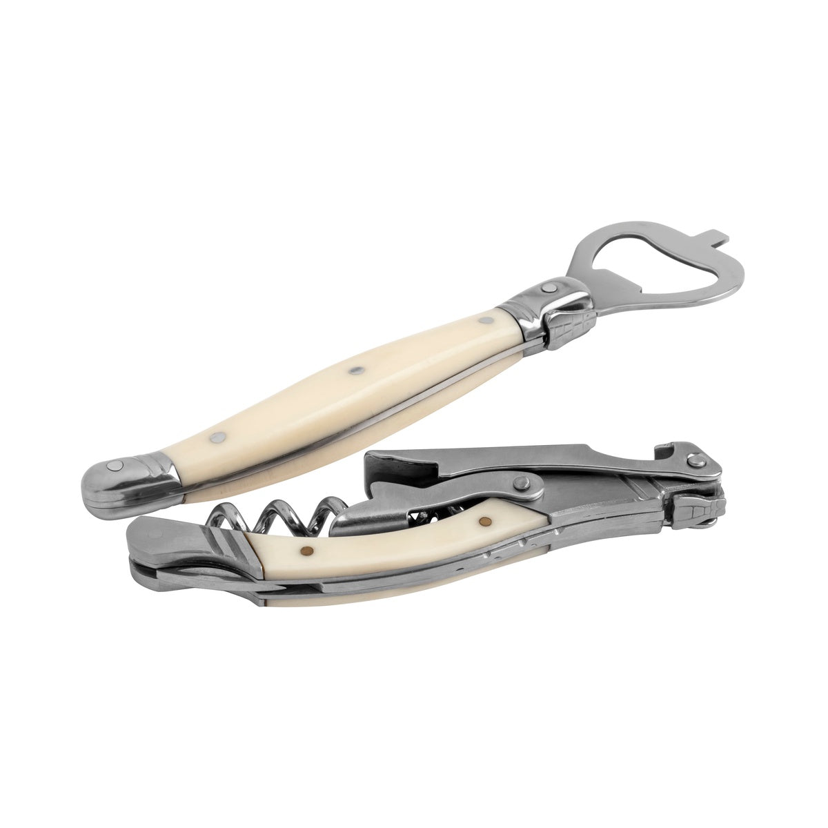  French Home Laguiole Barware Bottle Opener & Corkscrew Set With Faux Ivory Handles - Default Title - Bonton