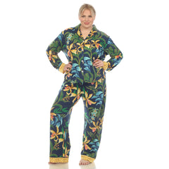 Plus Size Two Piece Wildflower Print Pajama Set