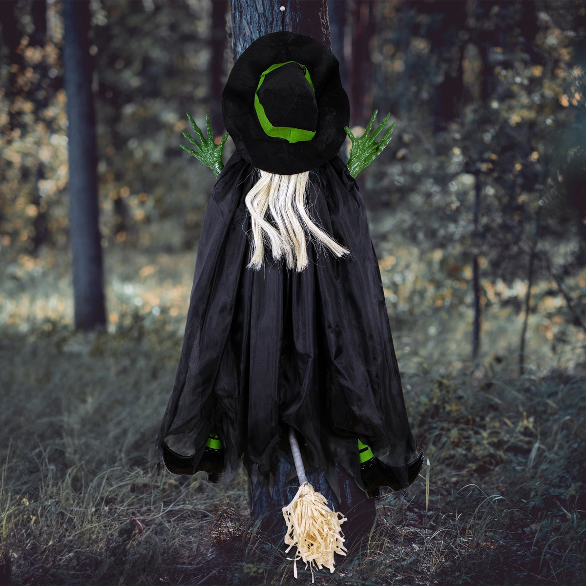  Northlight Giant Tree Trunk Crashed Witch Hanging Halloween Decoration - 4' - Default Title - Bonton