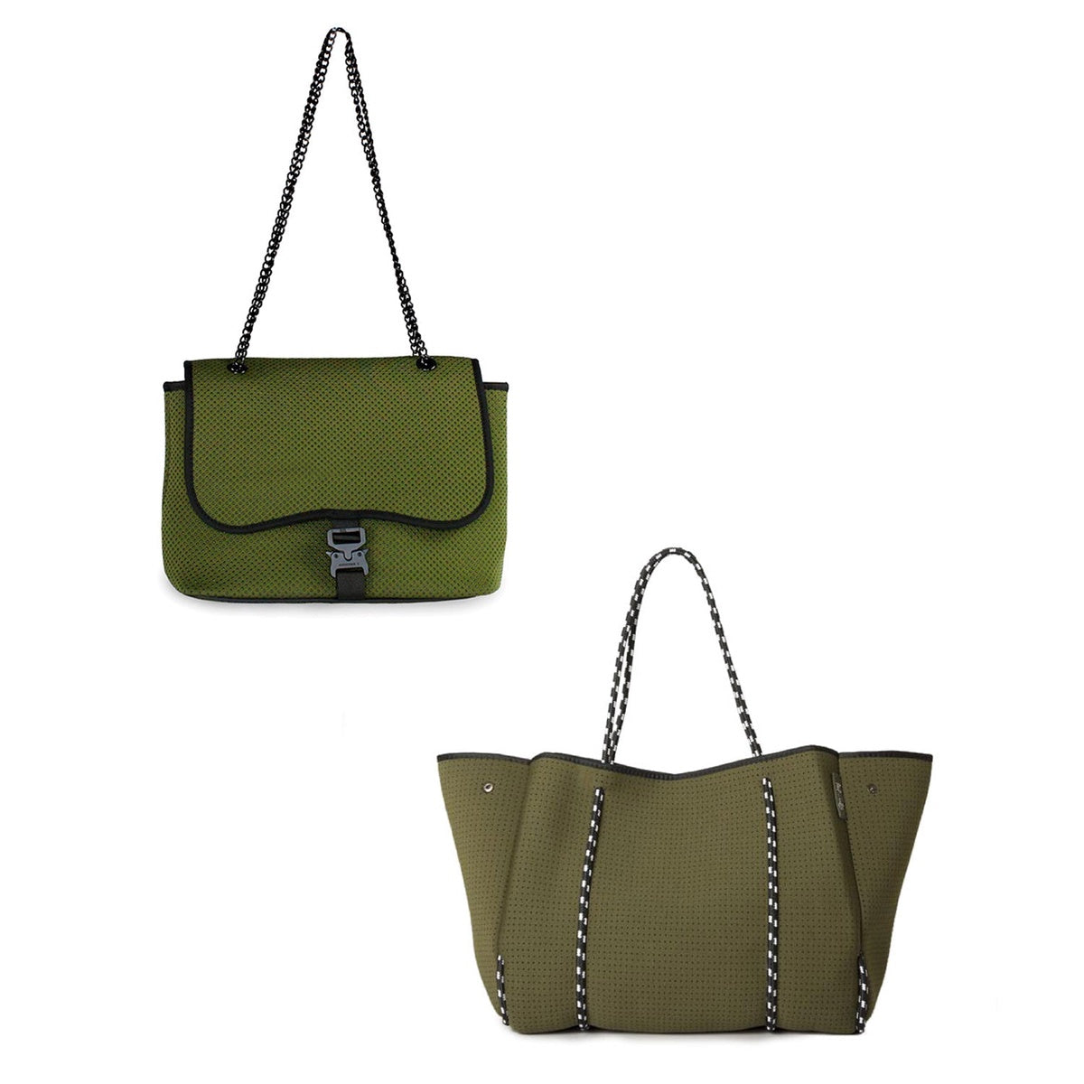  Pop Ups Brand Flap Crossbody + Everyday Tote - Safari Green - Default Title - Bonton