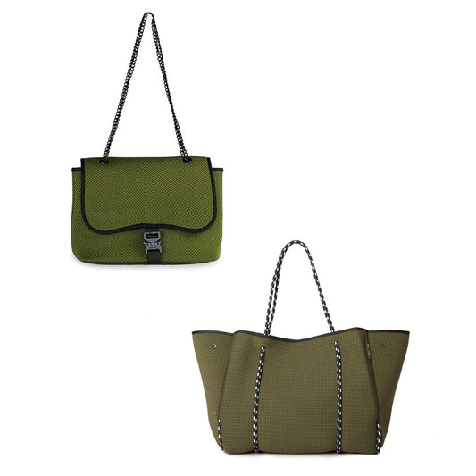 Flap Crossbody + Everyday Tote - Safari Green