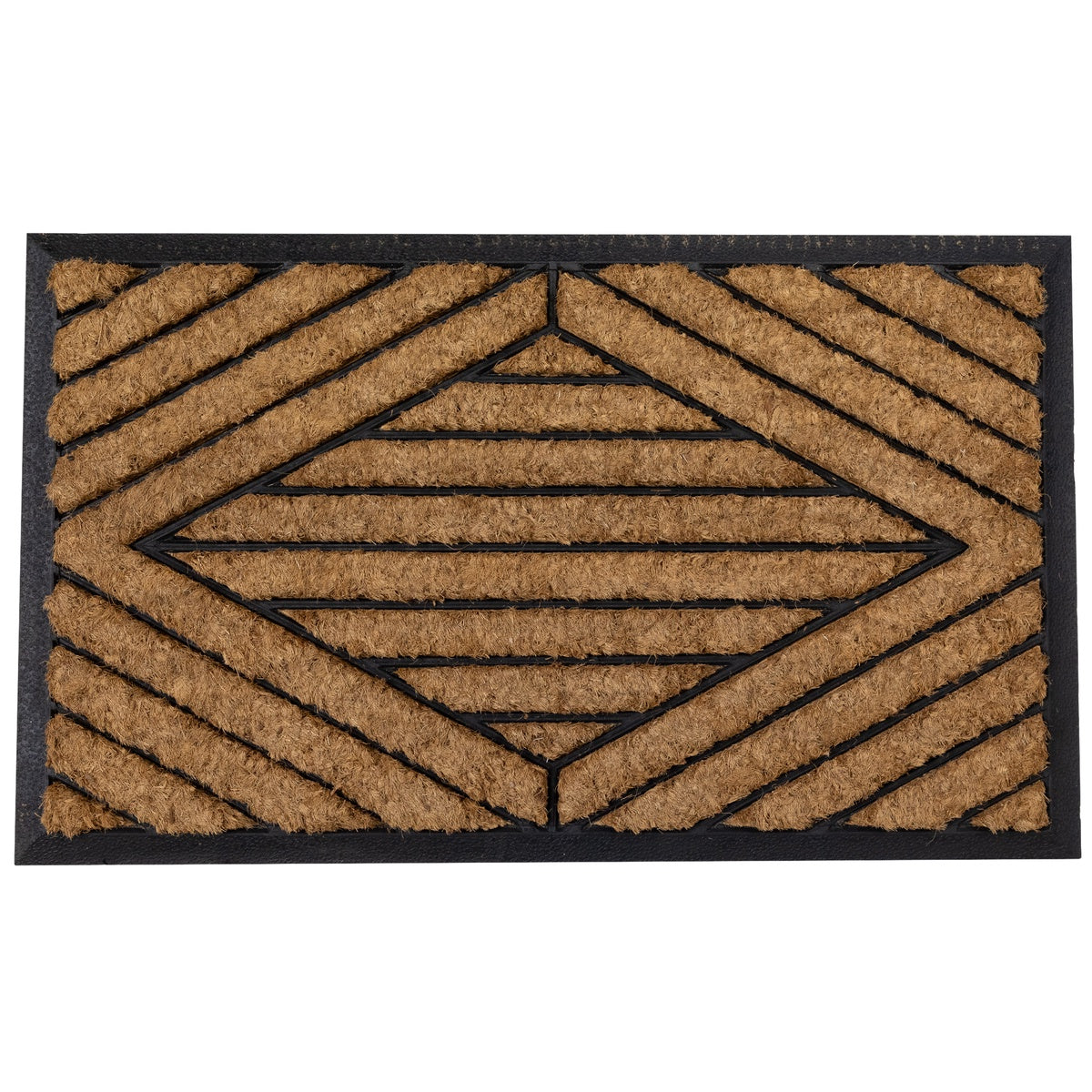  Northlight Black and Brown Diamond Pattern Doormat With Rubber Back 29 X 17 - Default Title - Bonton