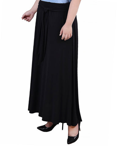 Plus Size Maxi Skirt With Sash Waist Tie