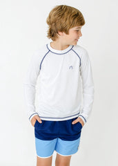 Boys Blue Colorblock Swim Trunk