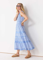 Palm Beach Sleeveless Tiered Maxi Dress