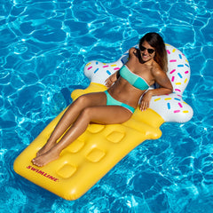 72" Inflatable Ice Cream Cone Swimming Pool Lounge Raft