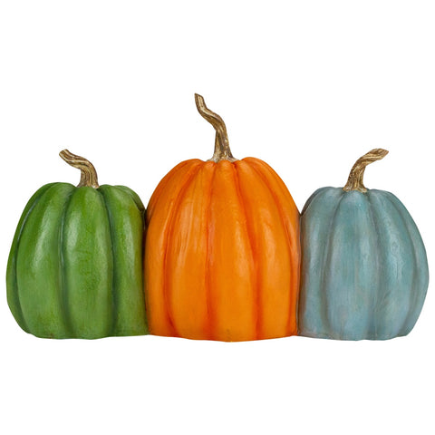 Pumpkin Trio "Happy Fall Y'all" Autumn Harvest Sign - 15.5"