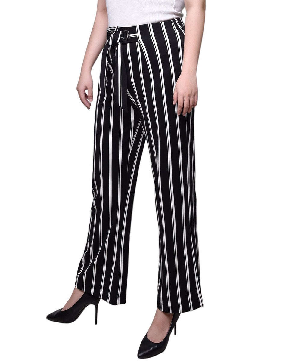  NY Collection Wide Leg Grommet Pants - Black - Bonton