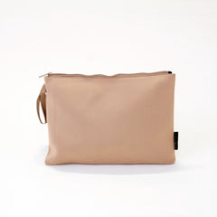 Tan Set: Oversized Wristlet Pouch + Essential Pouch + Makeup Pouch Set