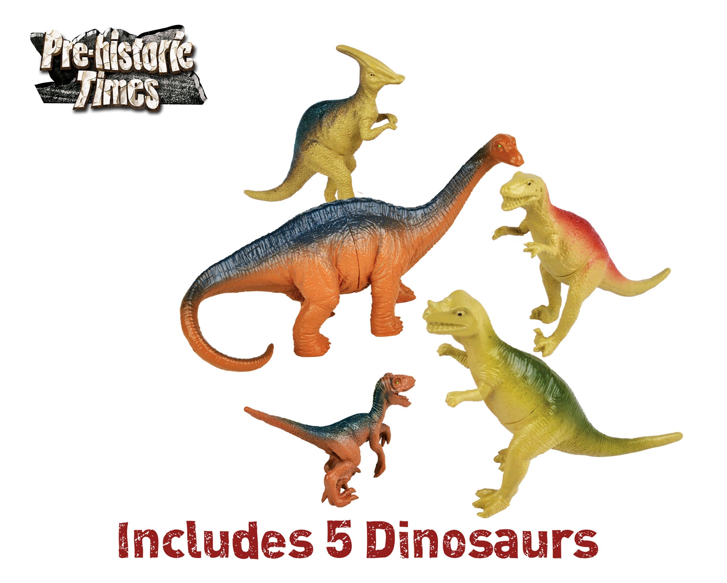  Red Box Dinosaur Park W/ Light & Sound T-Rex & Triceratops Figures - Multi - Bonton