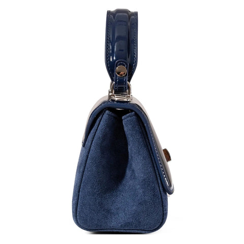Lili Bag - Navy Patent & Suede