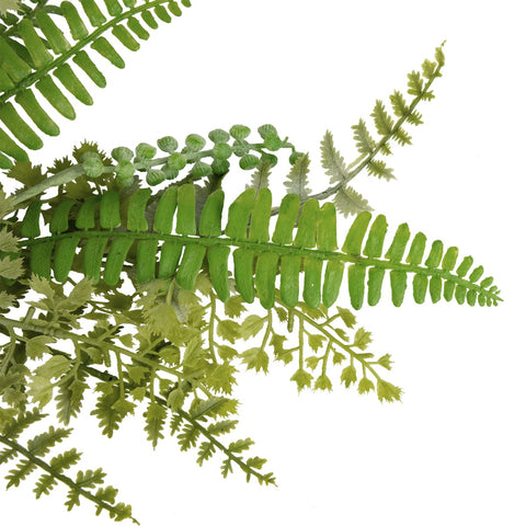 28" Fern and Succulents Artificial Spring Teardrop Swag  Unlit