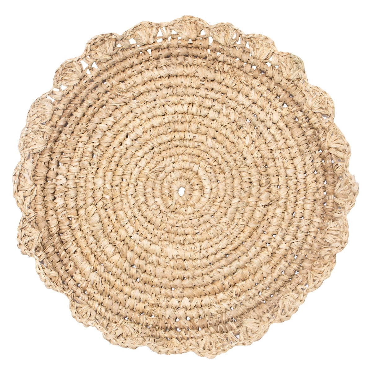  Caravan Blossom Natural Round Placemat Flower 38cm - Set of 4 - Default Title - Bonton