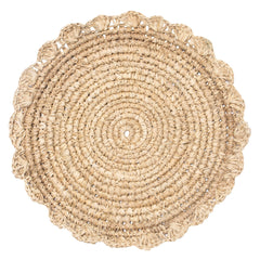 Blossom Natural Round Placemat Flower 38cm - Set of 4