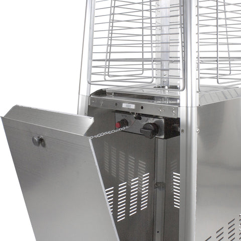 Pyramid Glass Tube Outdoor Gas Patio Heater  44 000 BTU Stainless Steel Finish