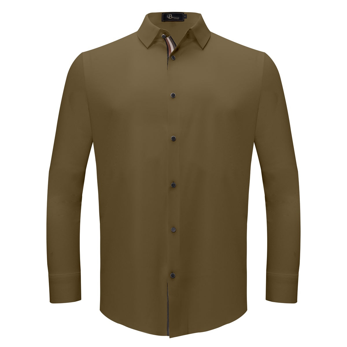  Barocco Power Move Button-Up Shirt KHAKI - KHAKI - Bonton